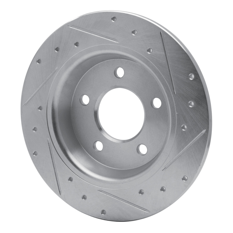 Mazda 3 Brake Rotor (1) - Rear Left - R1 Concepts - Drilled & Slotted - Silver - `04-`13